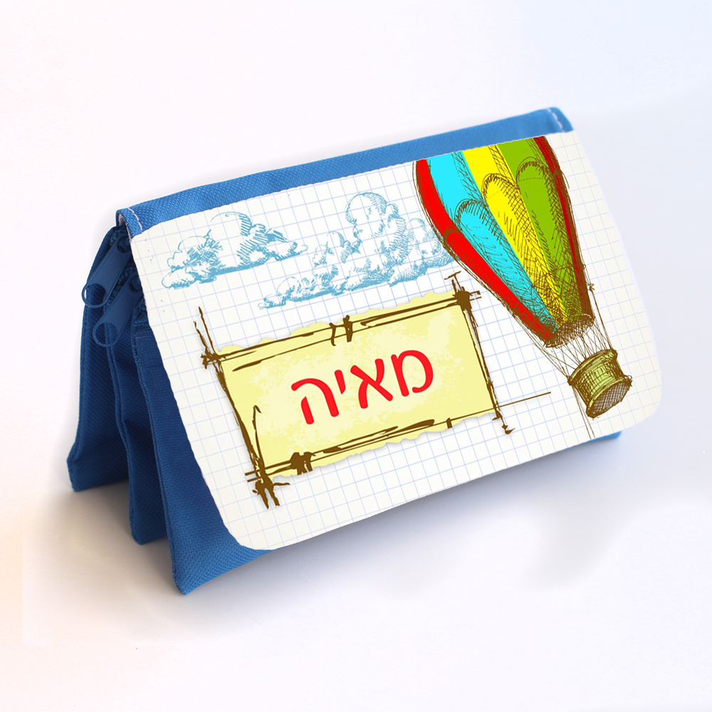 קלמר 3 תאים כדור-פורח שם כחול קלמר 3 תאים כדור-פורח שם כחול