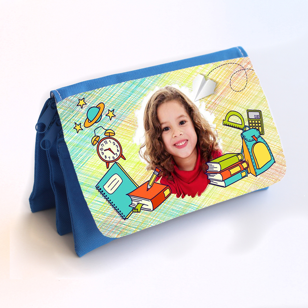 קלמר 3 תאים ספרים כחול קלמר 3 תאים ספרים כחול
