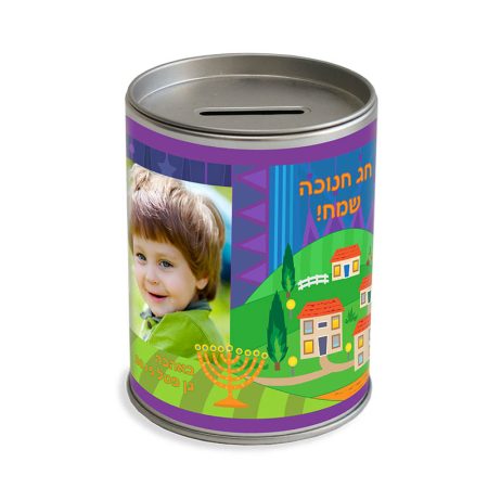 קופת חסכון מתכת – עיצוב נס חנוכה