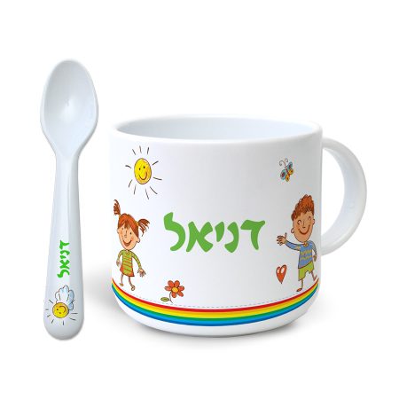 סט ספל וכפית ילדים