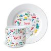 סט צלחת וספל לילדים עיצוב מכוניות
