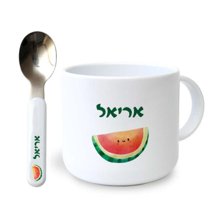 סט ספל וכפית – אבטיח