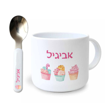 סט ספל וכפית