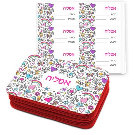 סט קלמר עם ציוד ו-24 מדבקות עולם הבנות