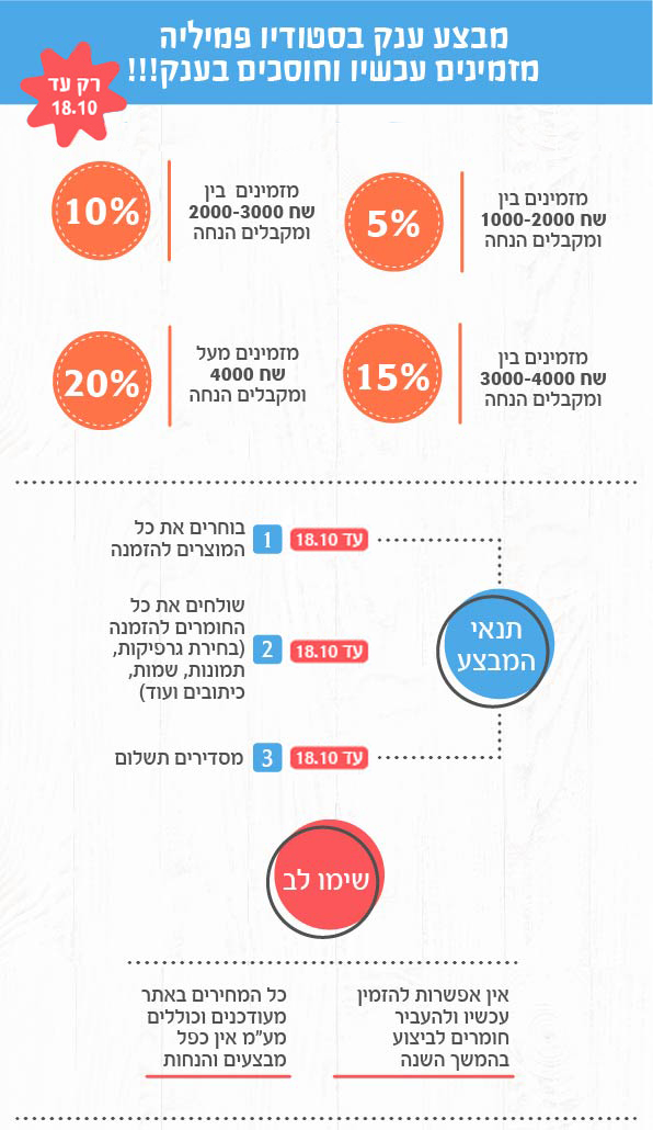 תנאי מבצע ספטמבר 2022 - סטודיו פמיליה