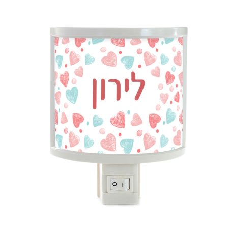 מנורת לילה – לב פסטל (שם)