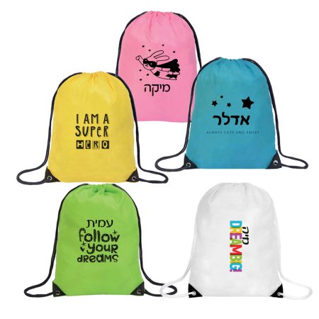 תיק שרוך ניילון צבעוני
