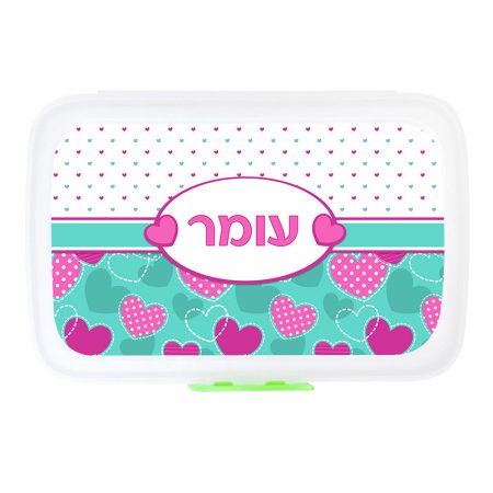 קופסת אוכל מלבנית – לבבות