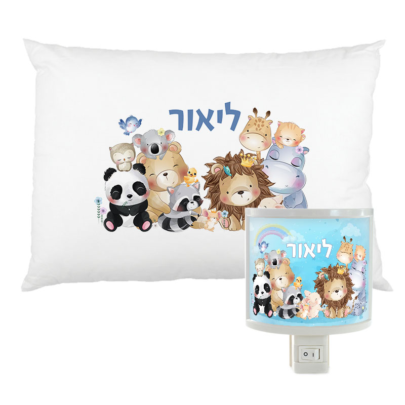 סט מנורת לילה וציפית עיצוב חיבוקים סט מנורת לילה וציפית עיצוב חיבוקים
