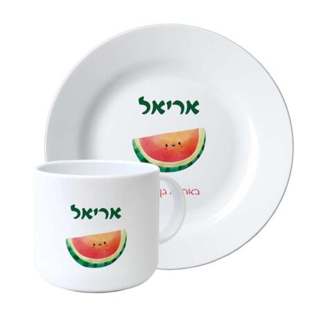 סט צלחת וספל – אבטיח