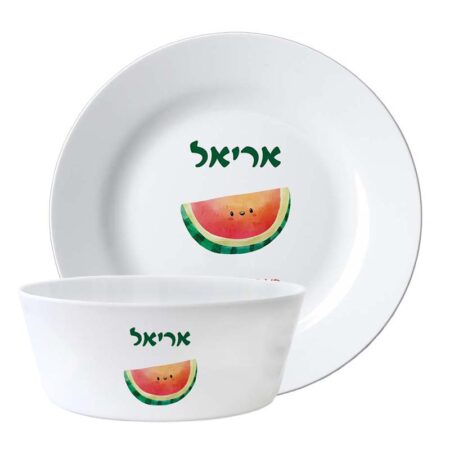 סט קערה וצלחת שם – אבטיח