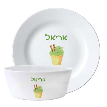 סט קערה וצלחת שם – פיסטוק