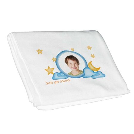 שמיכת פליז תמונה – ירח עננים